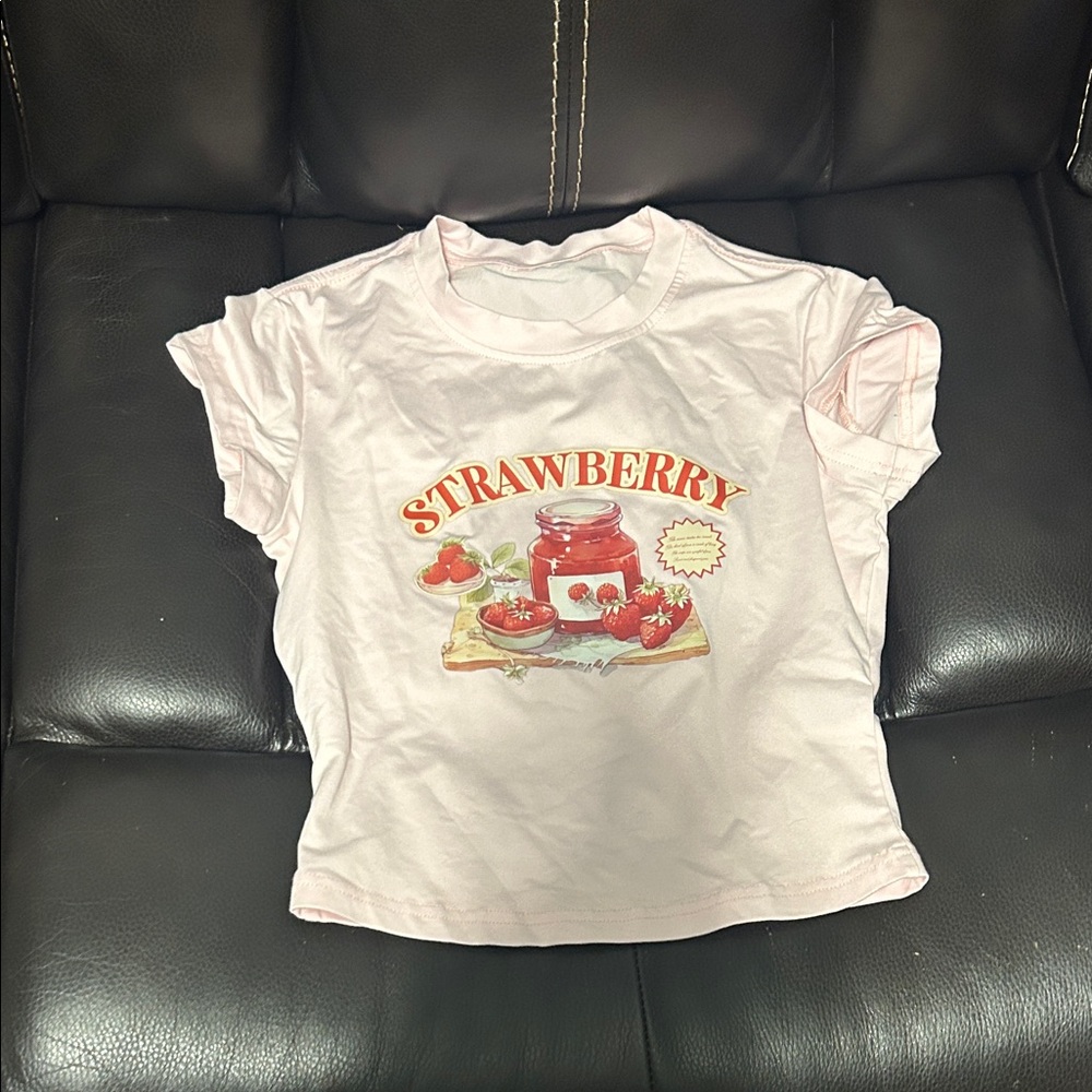 SHEIN Pink Strawberry Jam Kids T-Shirt
